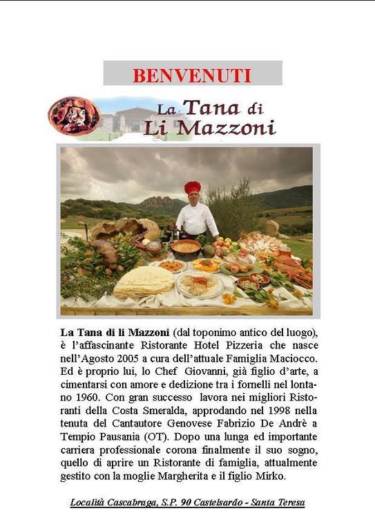 Hotel Ristorante La Tana Di Li Mazzoni Trinità dʼAgultu Eksteriør bilde